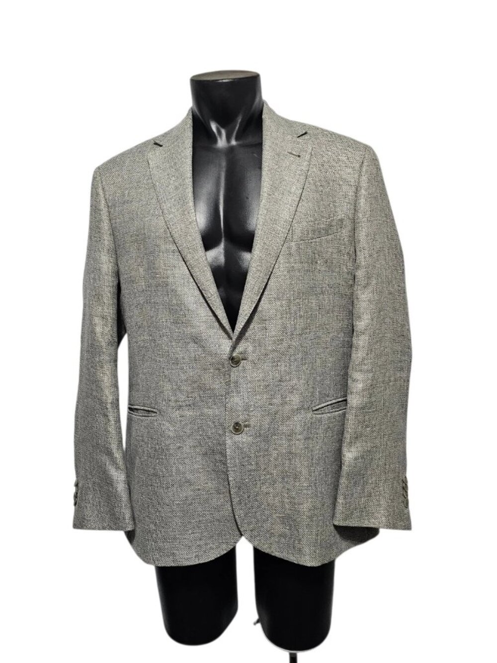 Joseph Abboud Heritage Blazer Men 44R Gray Linen Wool Lanificio TG Di Fabio